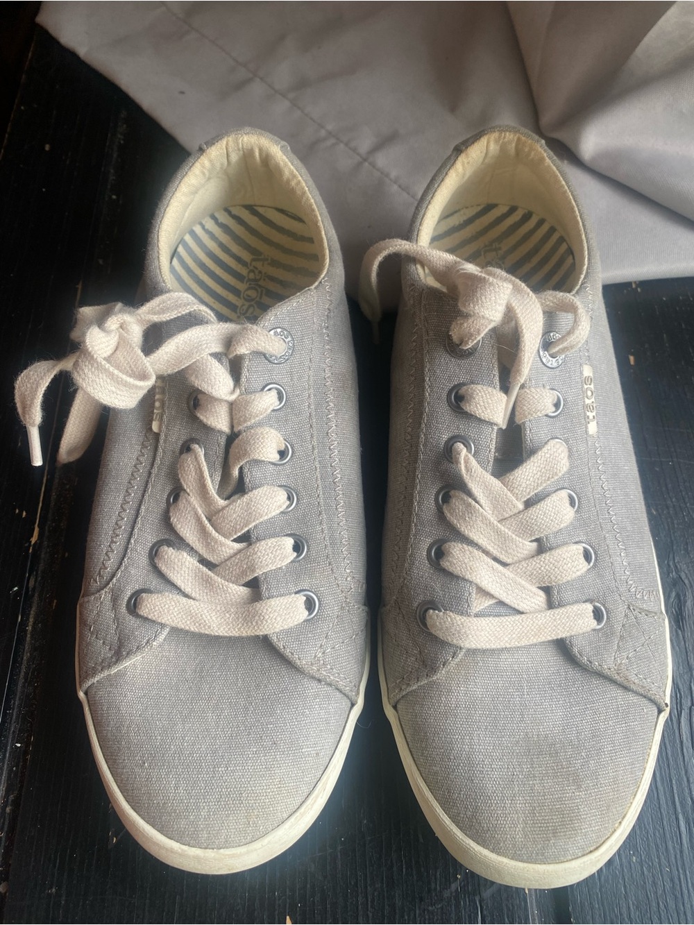 Taos Footwear Men's Canvas Sneakers in Light Gray